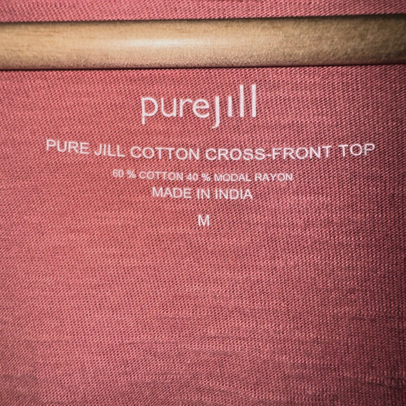 Pure Jill Medium Pink Draped Front Top - Picture 3 of 4